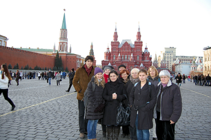 Some conference-goers on Red Square